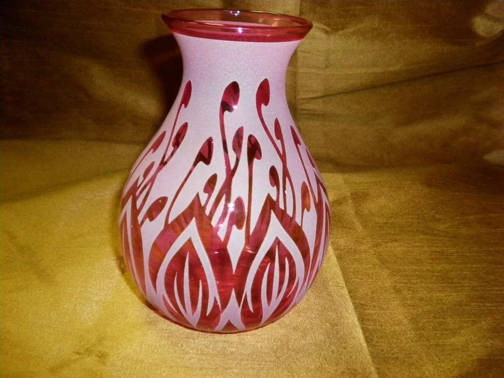26 Amazing Pilgrim Glass Vase 2022 free download pilgrim glass vase of cranberry etched vase signed by kelsey pilgrim sold ruby lane with regard to click to expand