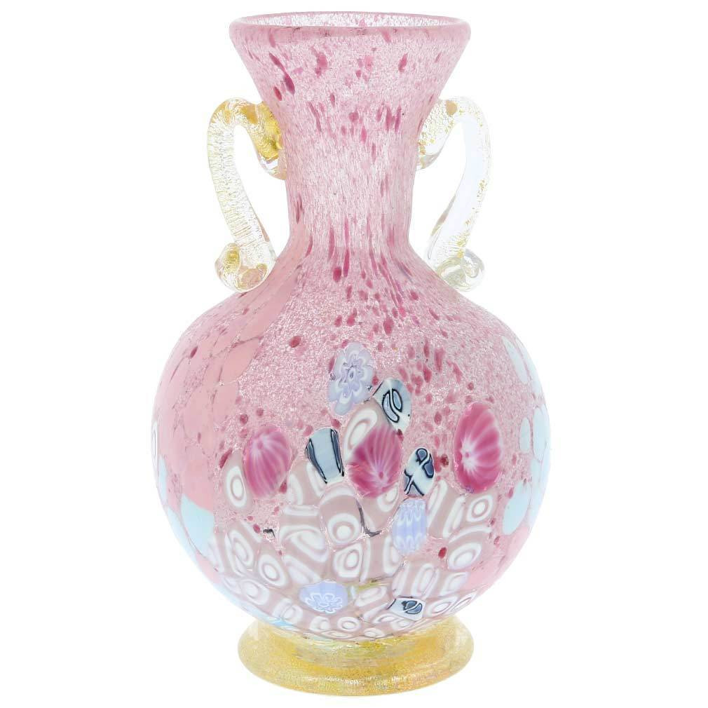 Pink Murano Glass Vase Of Glassofvenice Murano Glass Millefiori Vase with Golden Handles with Regard to norton Secured Powered by Verisign