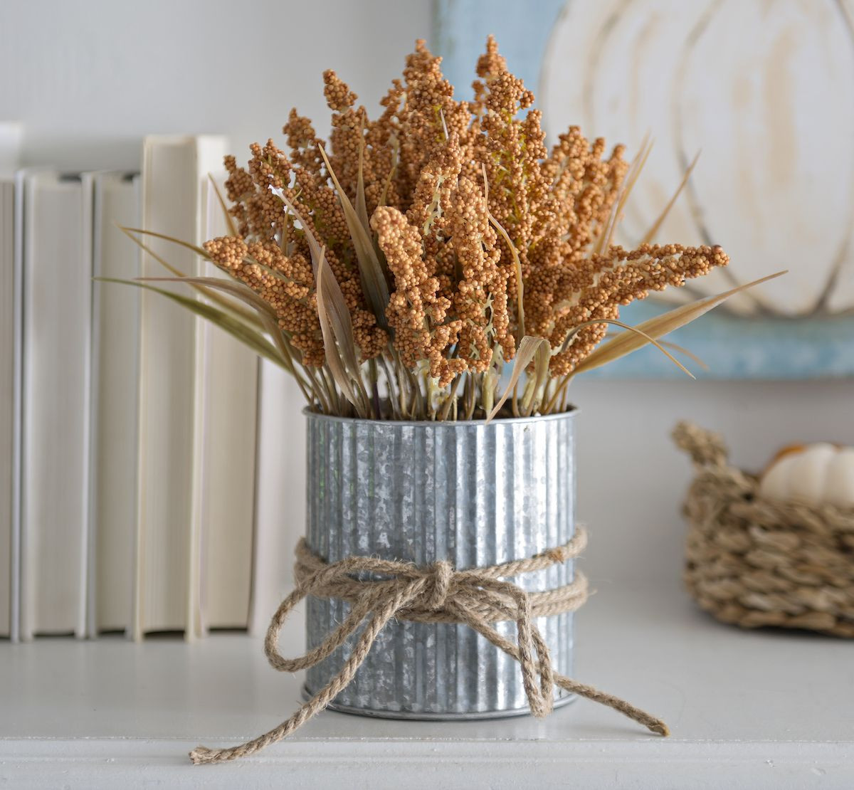 14 Fashionable Pottery Barn Galvanized Vase 2024 free download pottery barn galvanized vase of galvanized orange wheat arrangement decorating and decoration for autumn dacor with metal details are perfect for a quick centerpiece or mantel