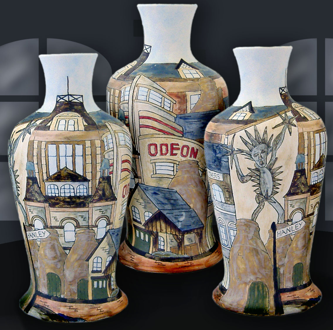 pottery barn tuscan terracotta vases of burslem pottery designed vase shop stoke on trent inside there are six towns that make up the city of stoke on trent this is the 30cm vase showing the well know landmarks of hanley is the largest and described as
