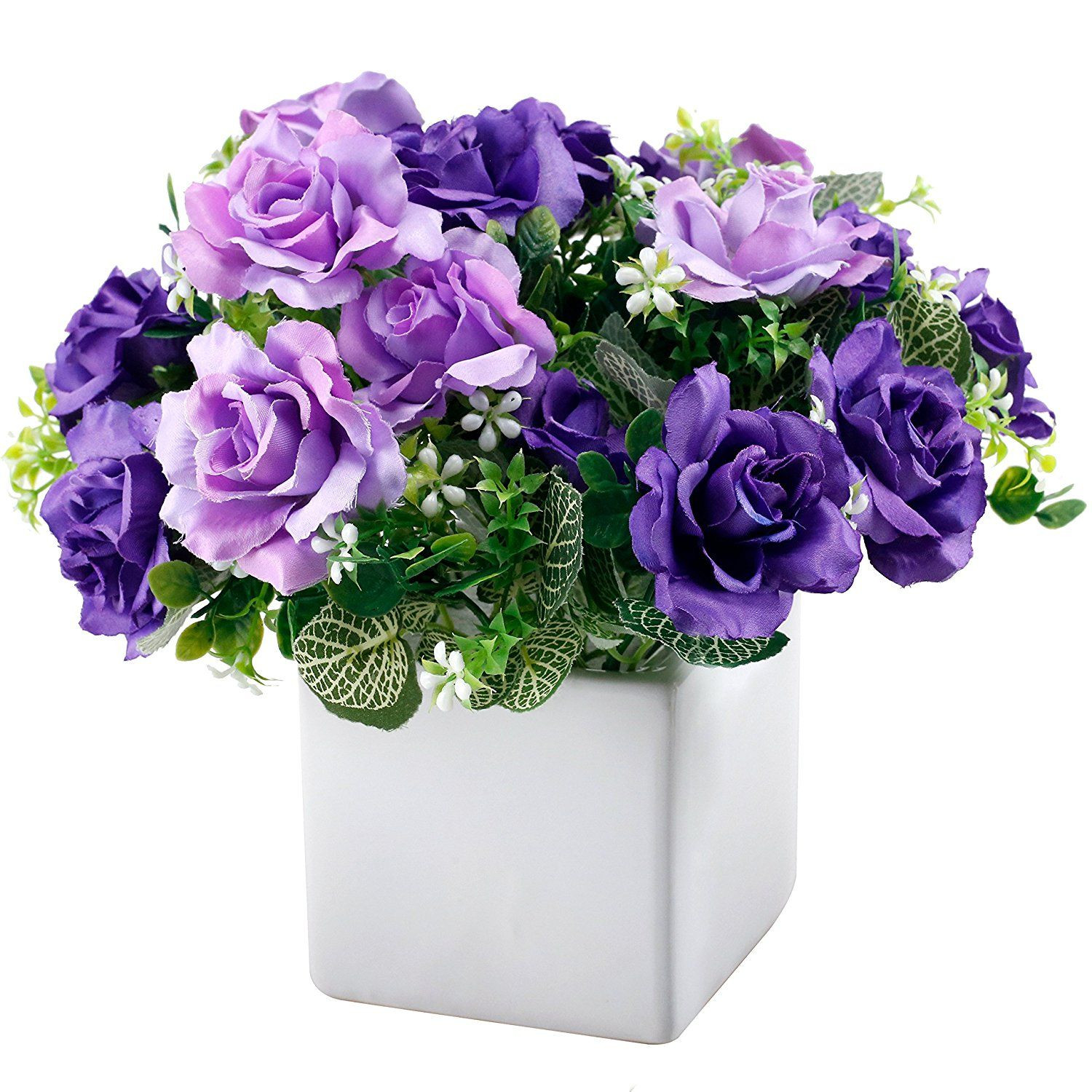 17 Fashionable Purple Artificial Flowers In Vase 2024 free download purple artificial flowers in vase of artificial purple rose flower arrangement in 4 inch square white in artificial purple rose flower arrangement in 4 inch square white ceramic vase learn