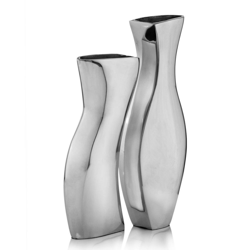 purple swirl vase of silver metal modern vases set of 2 products pinterest vase within silver metal modern vases set of 2