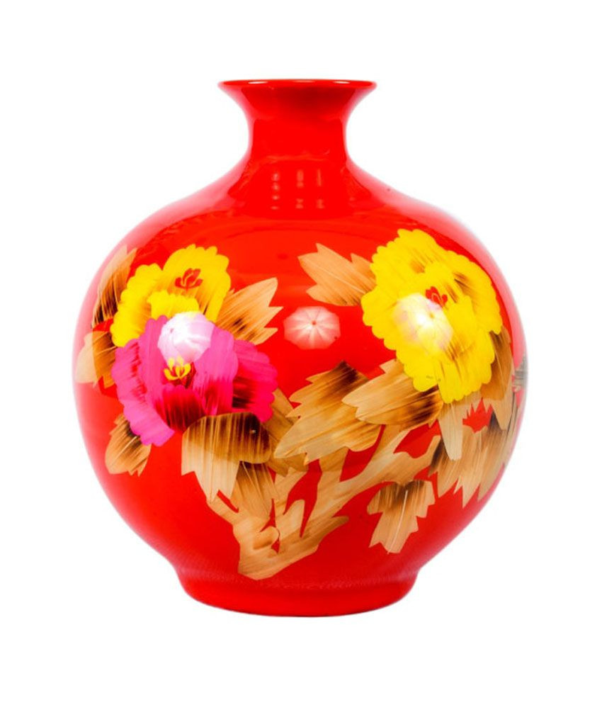 Red Ceramic Vases and Urns Of 16b Decorative Flower Vase Buy 16b Decorative Flower Vase at Best Inside 16b Decorative Flower Vase