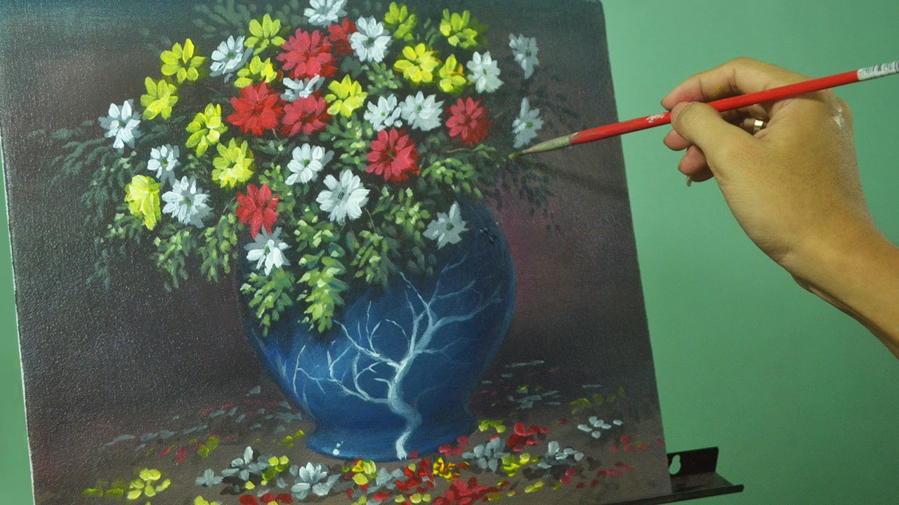 28 Lovable Red Flower Vase 2024 free download red flower vase of acrylic painting lesson flowers in the vase by jm lisondra youtube in maxresdefault