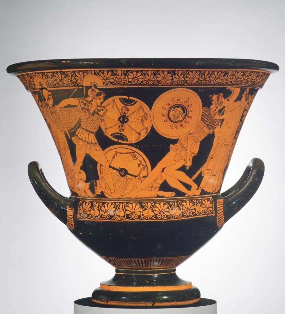 replacement bronze cemetery vases of art with a past museum of fine arts boston inside mixing bowl calyx krater depicting dueling scenes from the trojan war