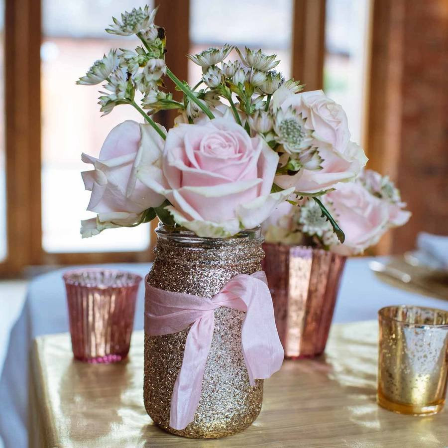 rose gold glitter vase of gold glitter jar vase by the wedding of my dreams in gold glitter jar vase