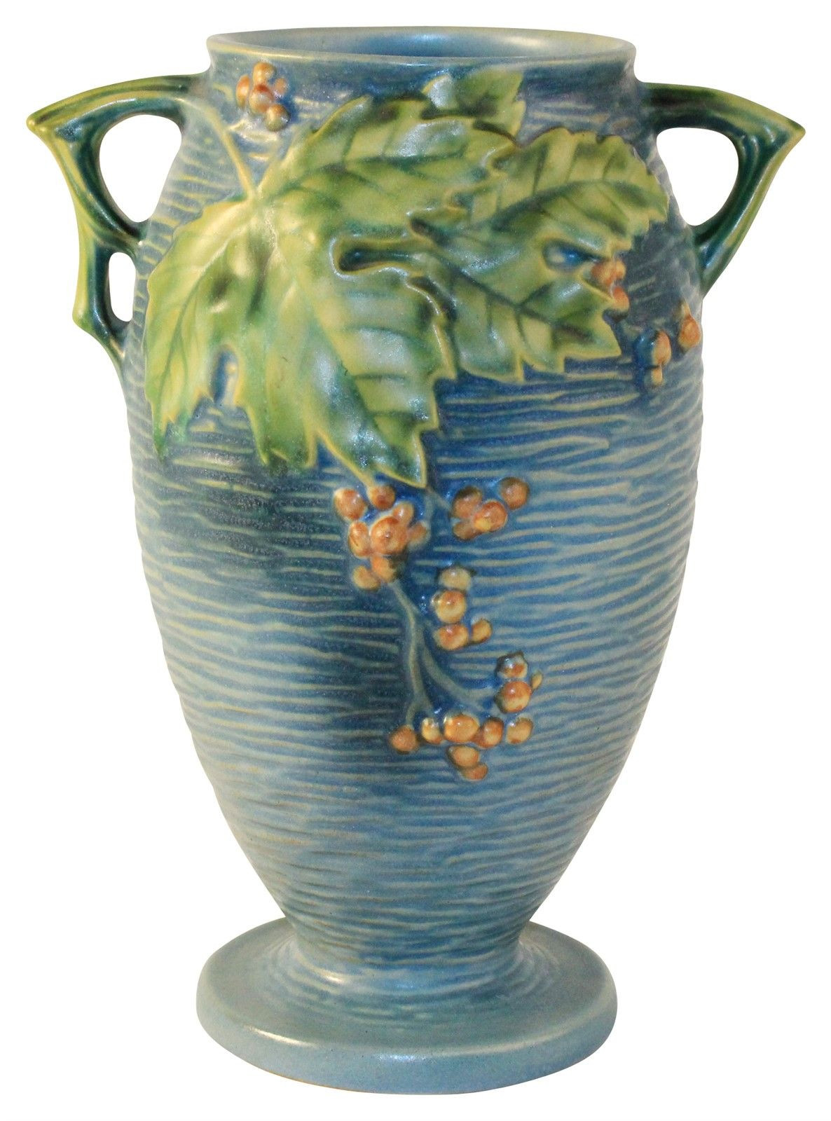 12 Stylish Roseville Antique Vases 2024 free download roseville antique vases of roseville pottery bushberry blue vase 35 9 art pottery roseville within roseville pottery bushberry blue vase 35 9