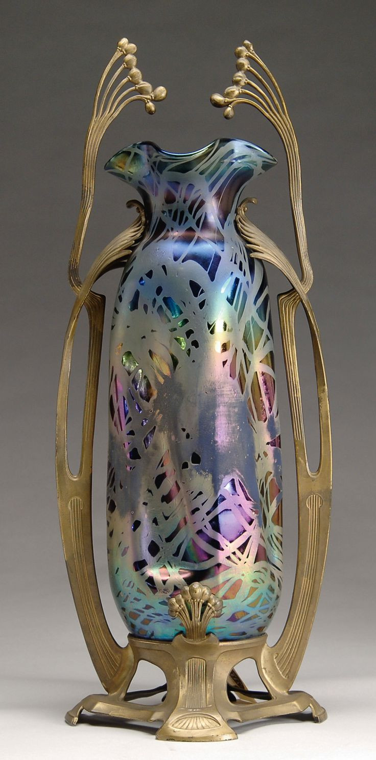 Roseville Blue Vase Of D Nnd¸ddµ Art Nouveau Art Deco Vase Glass Kolybanov Throughout Art Nouveau Vase