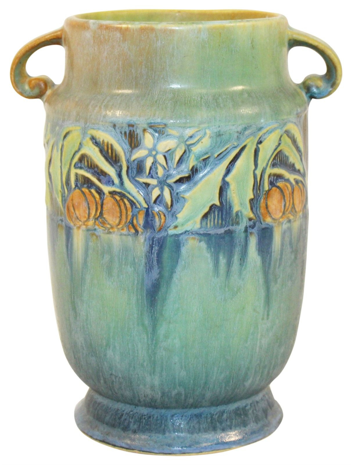 roseville pottery green vase of roseville pottery baneda green vase 592 7 art pottery within roseville pottery baneda green vase 592 7