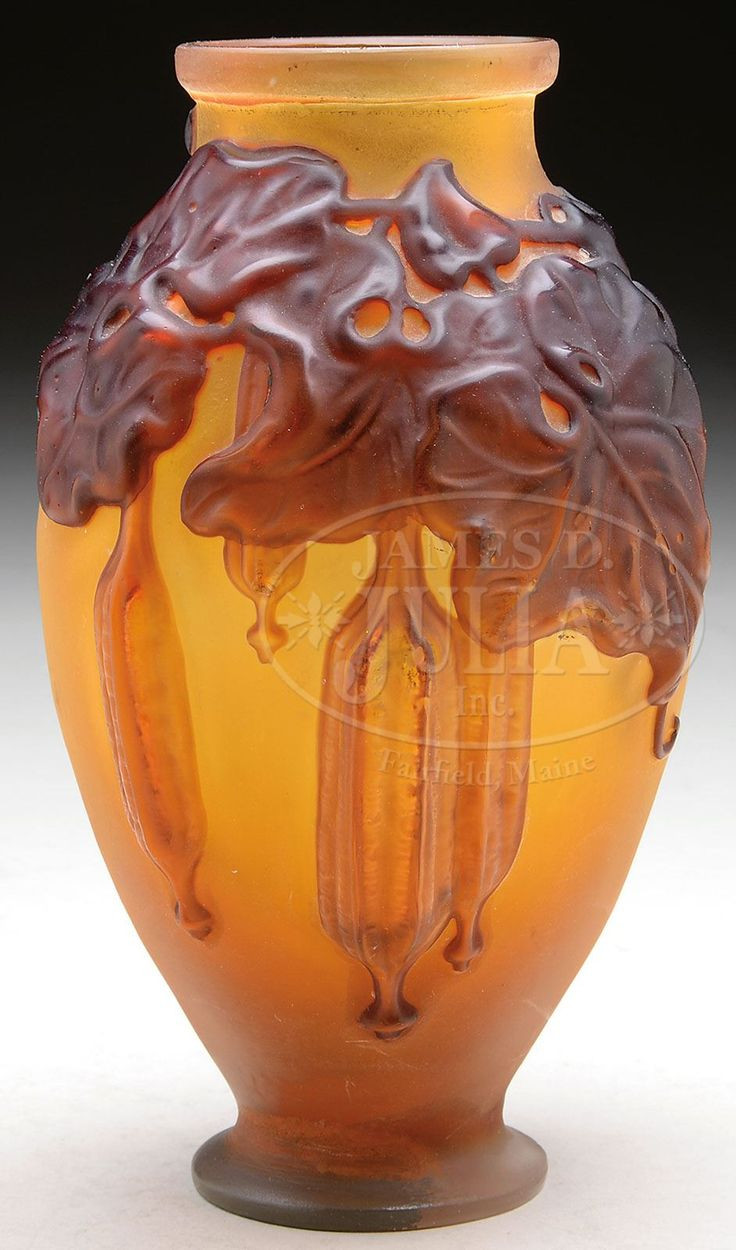 roseville pottery snowberry vase of 1594 best pottery and glass images on pinterest art nouveau glass intended for blown glass vase the frosted grey glass internally mottled with yellow and amethyst around baserim and overlaid in shades of amethyst and lilac