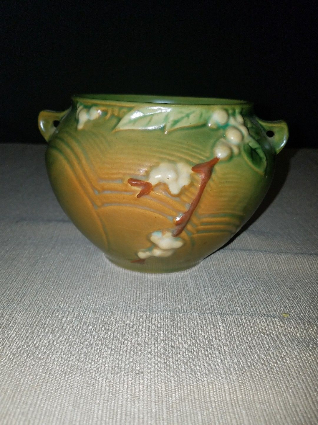 roseville snowberry vase of vintage roseville pottery green brown snowberry vase excellent throughout 1 of 7only 1 available