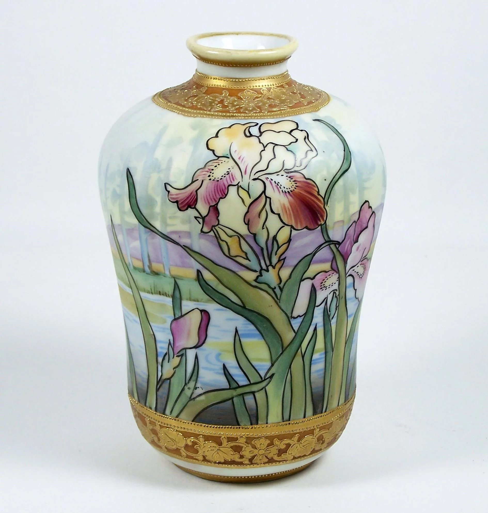 19 Fabulous Royal Nippon Hand Painted Vase 2024 free download royal nippon hand painted vase of antique morimura vase hand painted iris w scenic background moriage for click to expand