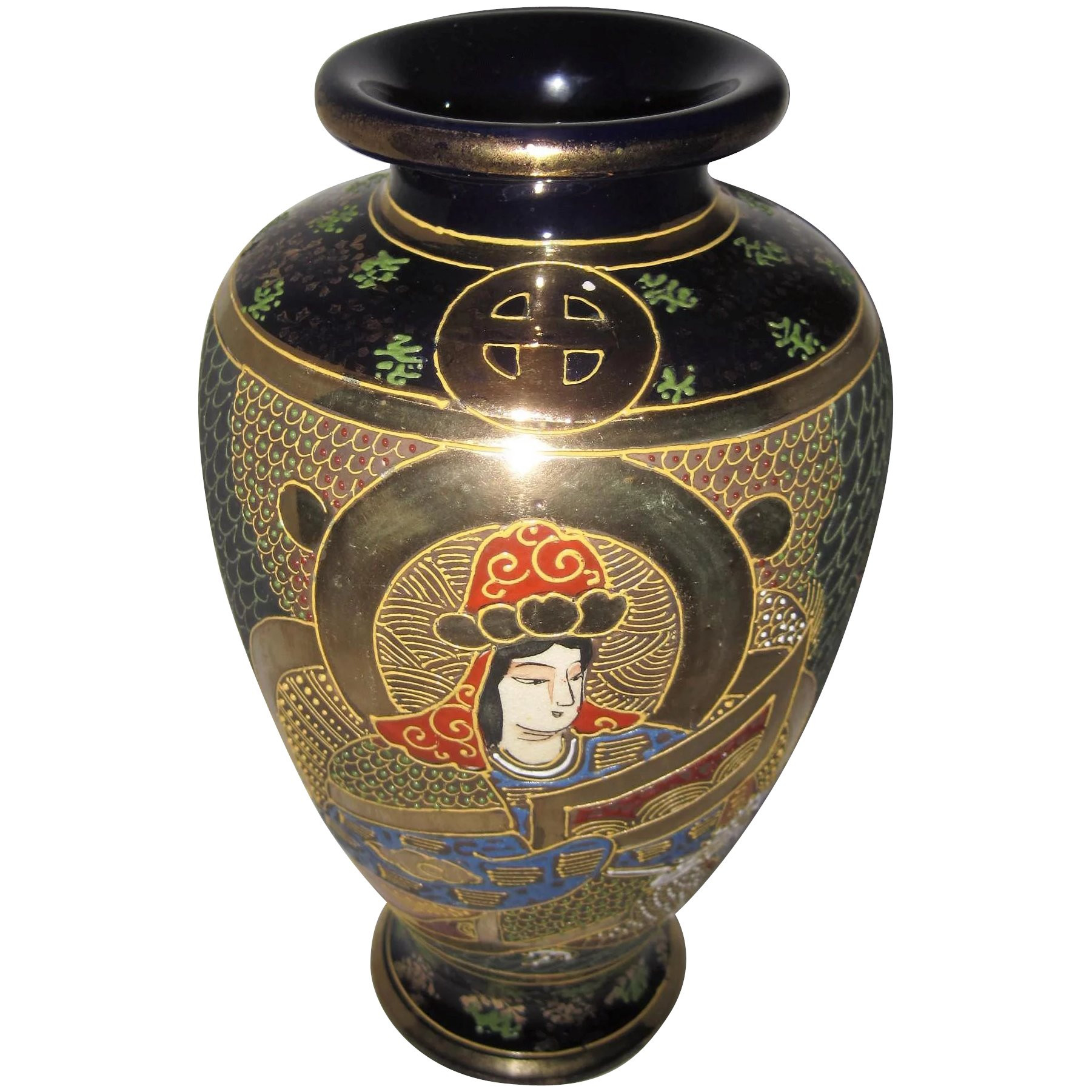 satsuma moriage vase of moriage satsuma japan gold gilt vase w cobalt blue hand painted in click to expand