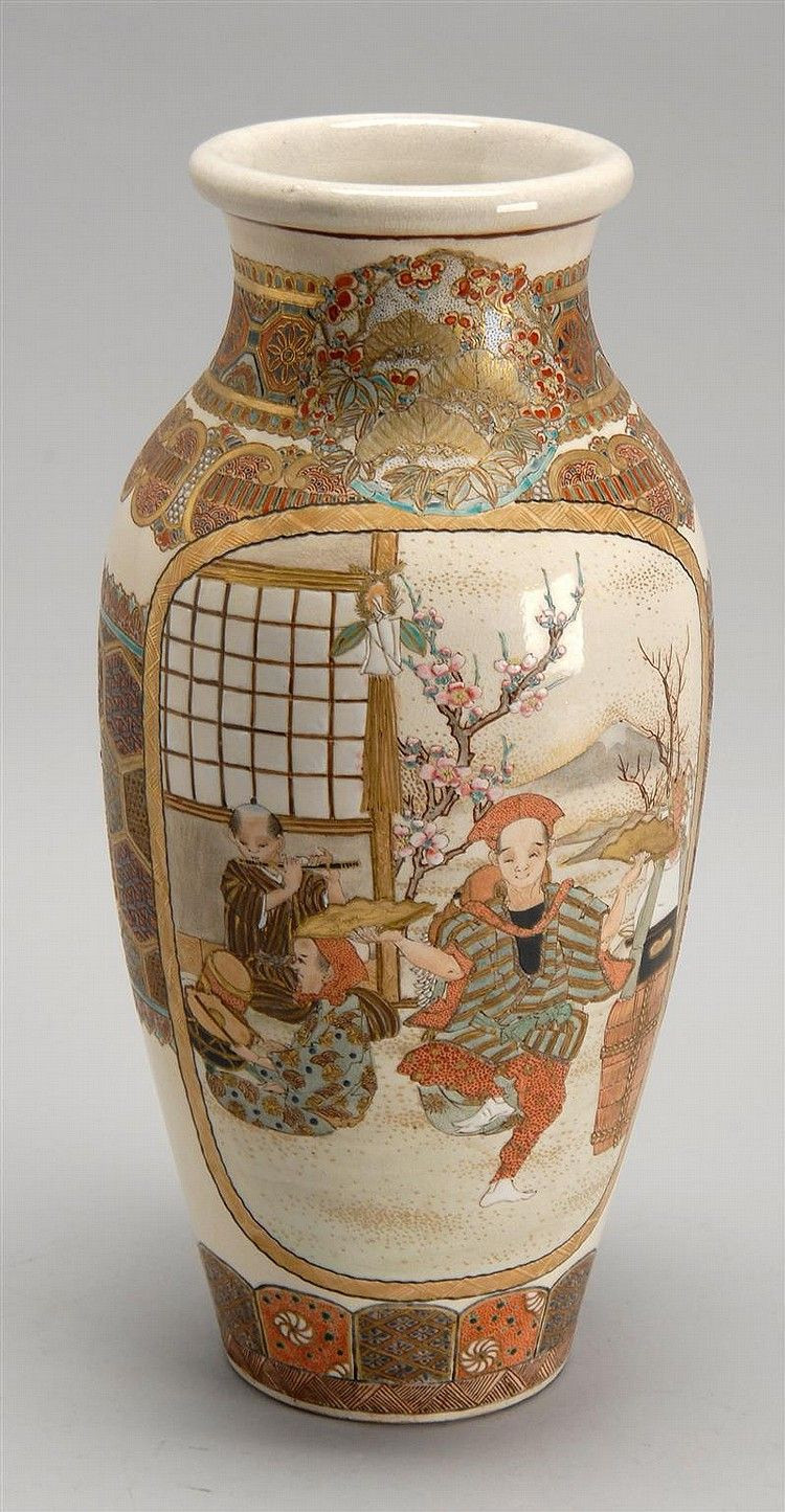 26 Fantastic Satsuma Porcelain Vase 2024 free download satsuma porcelain vase of satsuma pottery vase circa 1890 in rouleau form with two figural with satsuma pottery vase circa 1890 in rouleau form with two figural cartouches connected by a ban