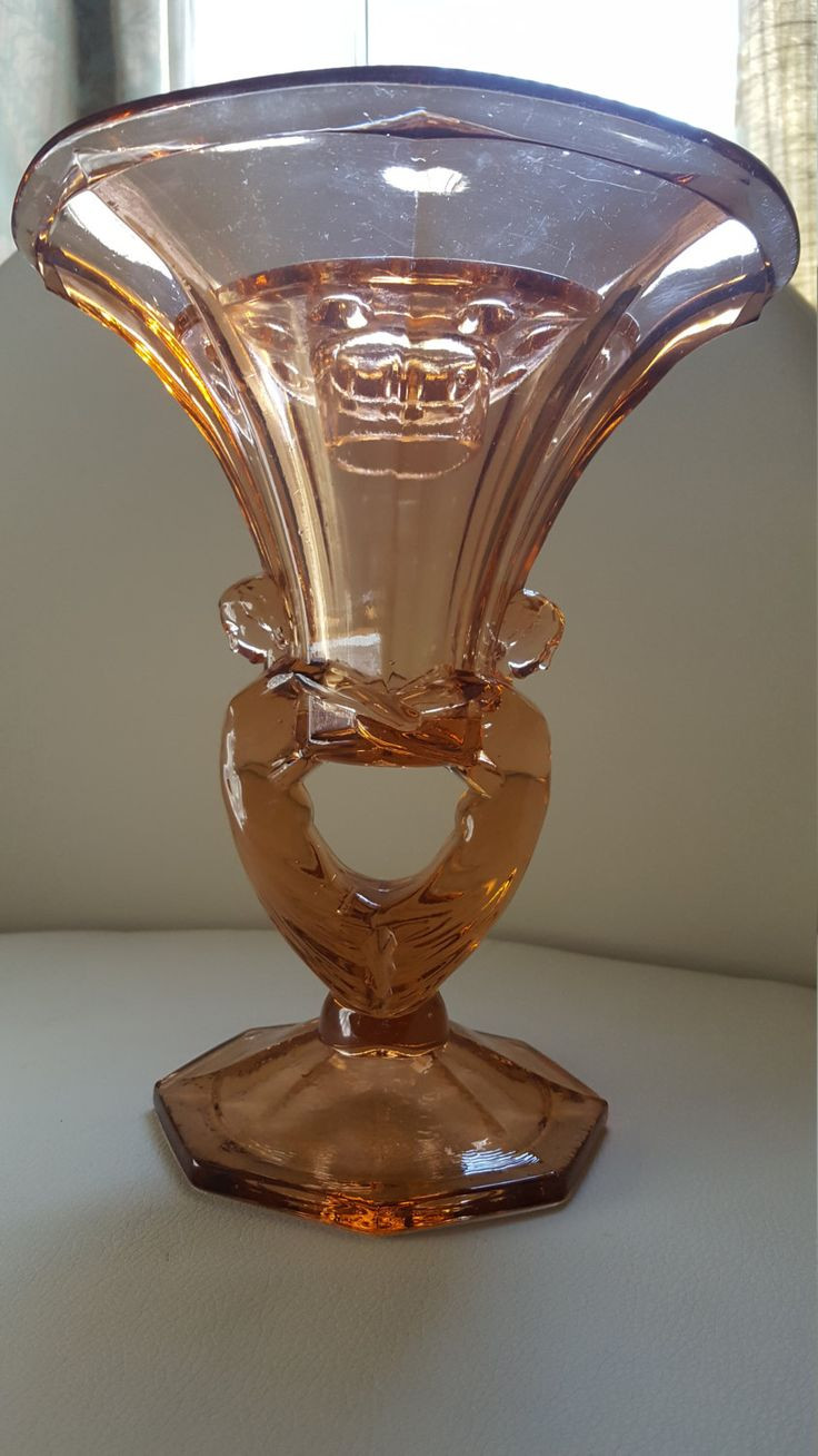 shallow glass bowl vase of 97 best art deco pressed glass images on pinterest pressed glass regarding wonderful art deco pink peach polished glass libocovice figural two ladies vase