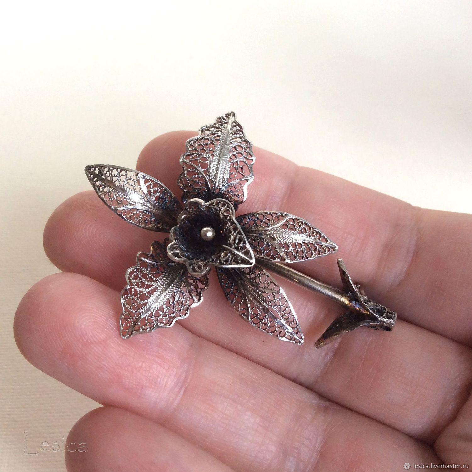 23 Recommended Silver Vase orchids 2024 free download silver vase orchids of vintage orchid brooch filigree silver shop online on livemaster intended for vintage jewelry livemaster handmade buy vintage orchid brooch filigree silver