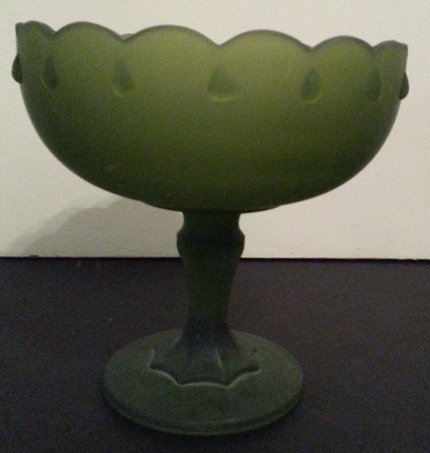 small green glass vase of vintage indiana glass frosted green satin mist teardrop compote inside vintage indiana glass frosted green satin mist teardrop compote 1003 by cherishedagain on etsy