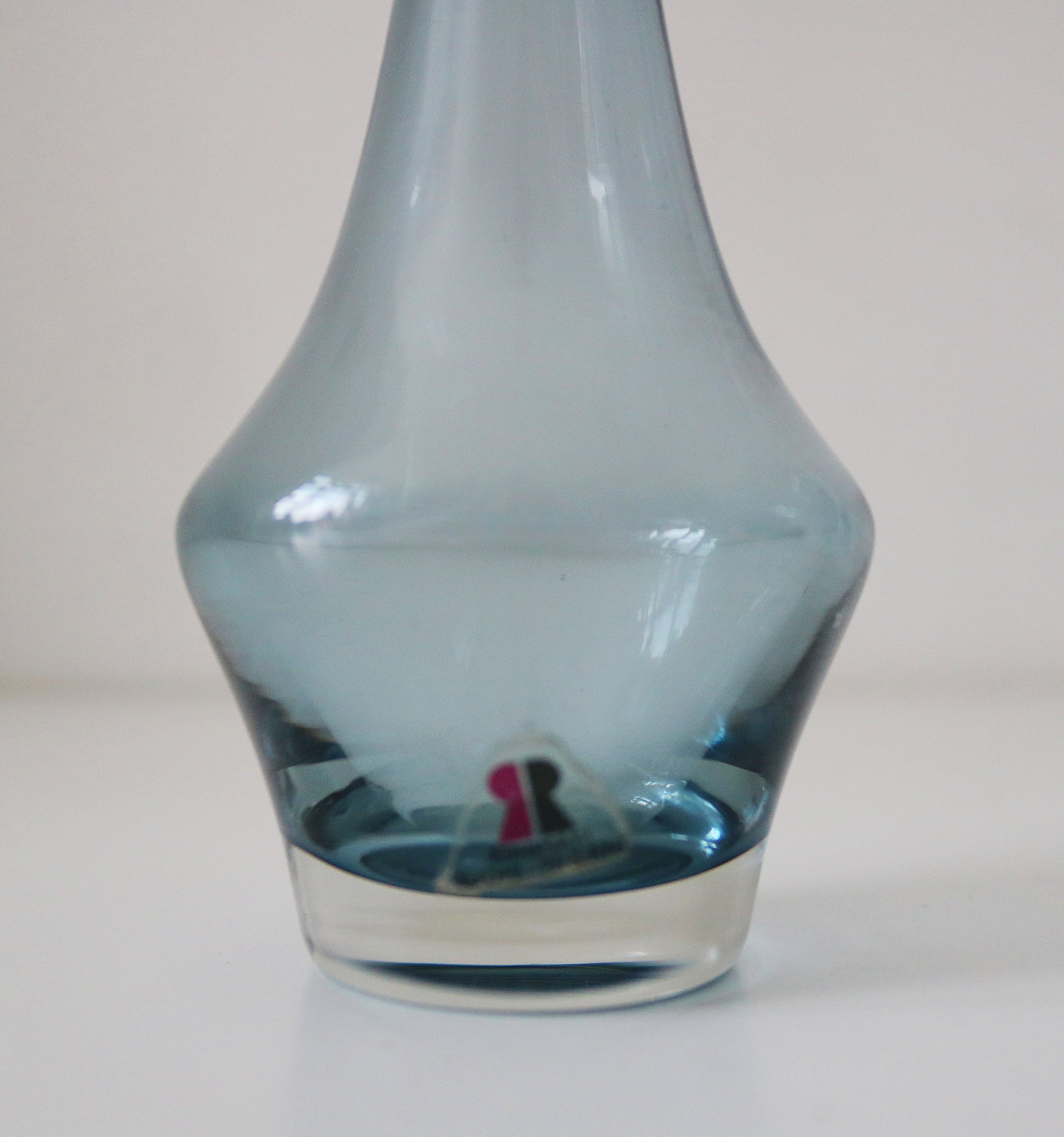 smoke grey glass vase of 1960s glass bud vase tamara aladin with original riihimaki sticker in 1