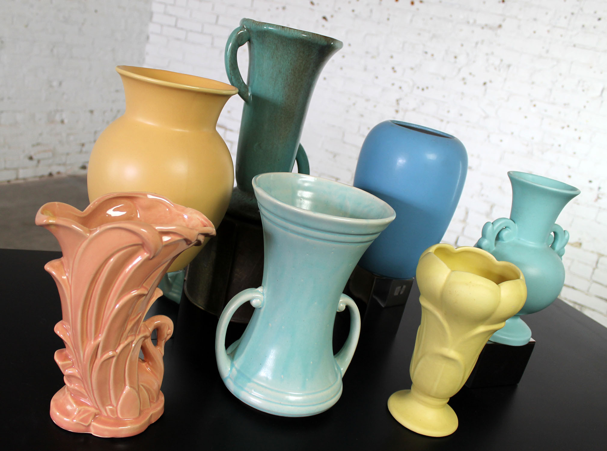 23 Great Stangl Pottery Vase 2024 free download stangl pottery vase of sold vintage collection of 7 mid century pottery vases various intended for sold vintage collection of 7 mid century pottery vases various makers