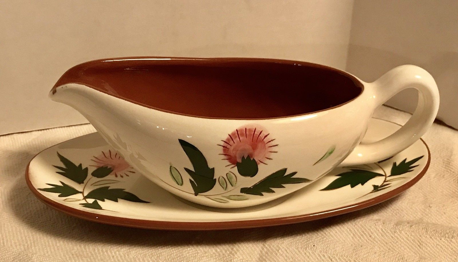 stangl pottery vase of stangl pottery hand painted thistle gravy dish tray 15 99 with regard to stangl pottery hand painted thistle gravy dish tray 1 of 3 stangl pottery