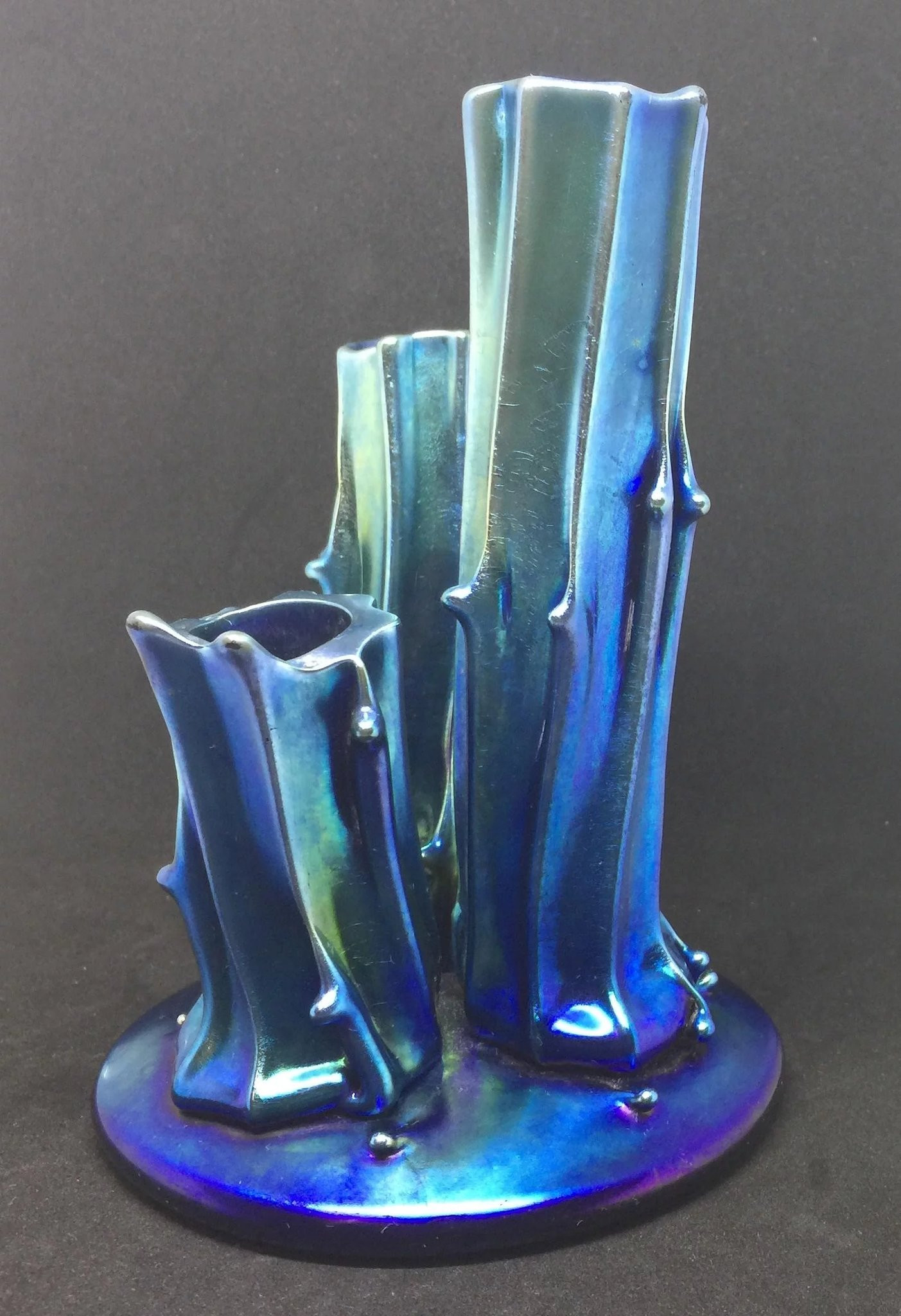 Steuben Aurene Vase Of Fantastic Frederick Carder Steuben Blue Aurene Stump Vase Shape No In Click to Expand