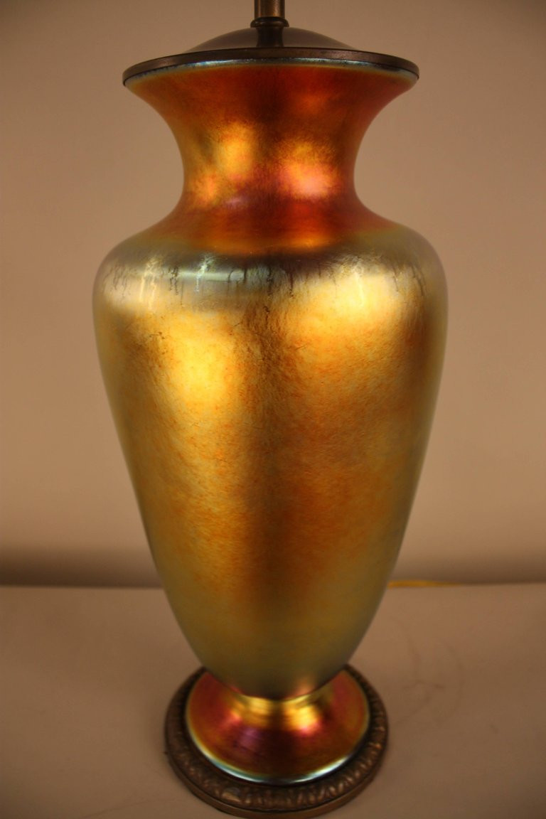 steuben aurene vase of steuben aurene art glass table lamp at 1stdibs with early 20th century steuben aurene art glass table lamp for sale