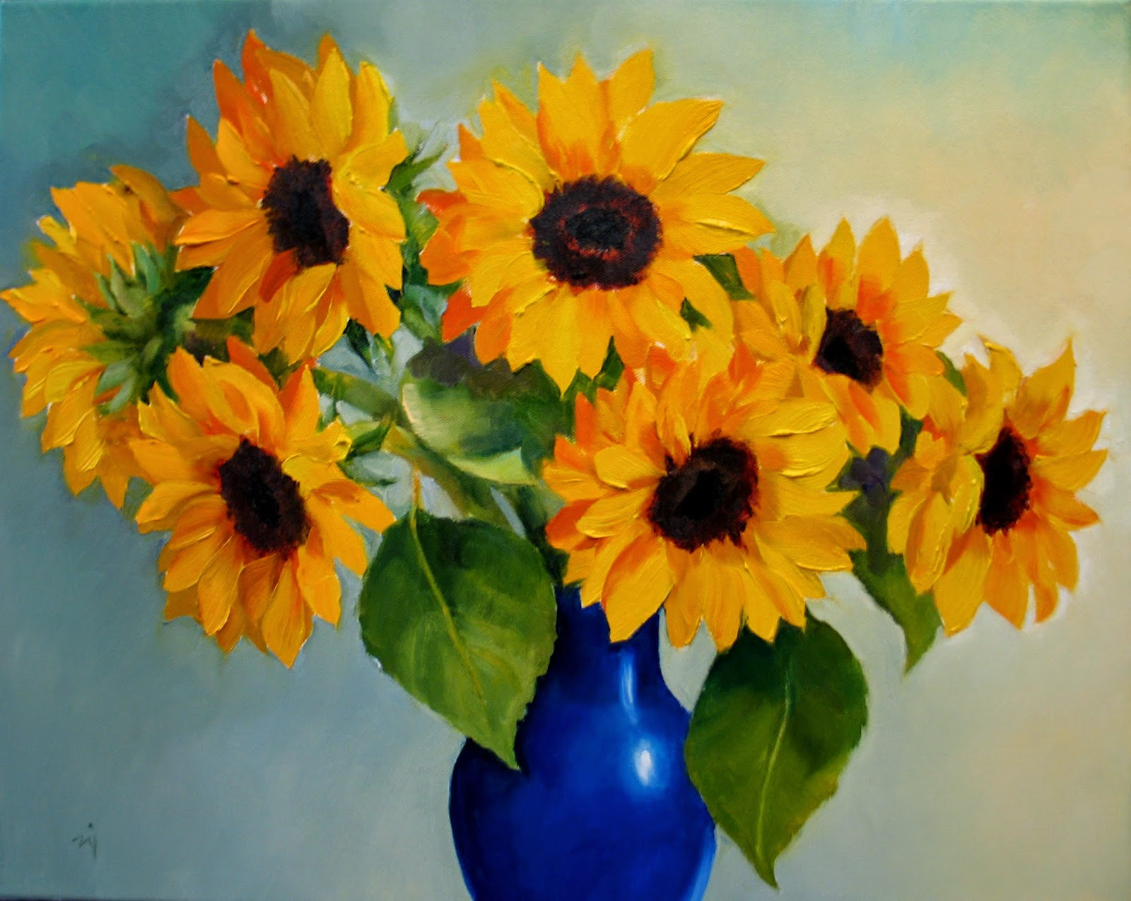 11 Recommended Sunflowers Blue Vase 2024 free download sunflowers blue vase of sunflowers in a blue vase with regard to nels everyday painting sunflowers in blue vase sold