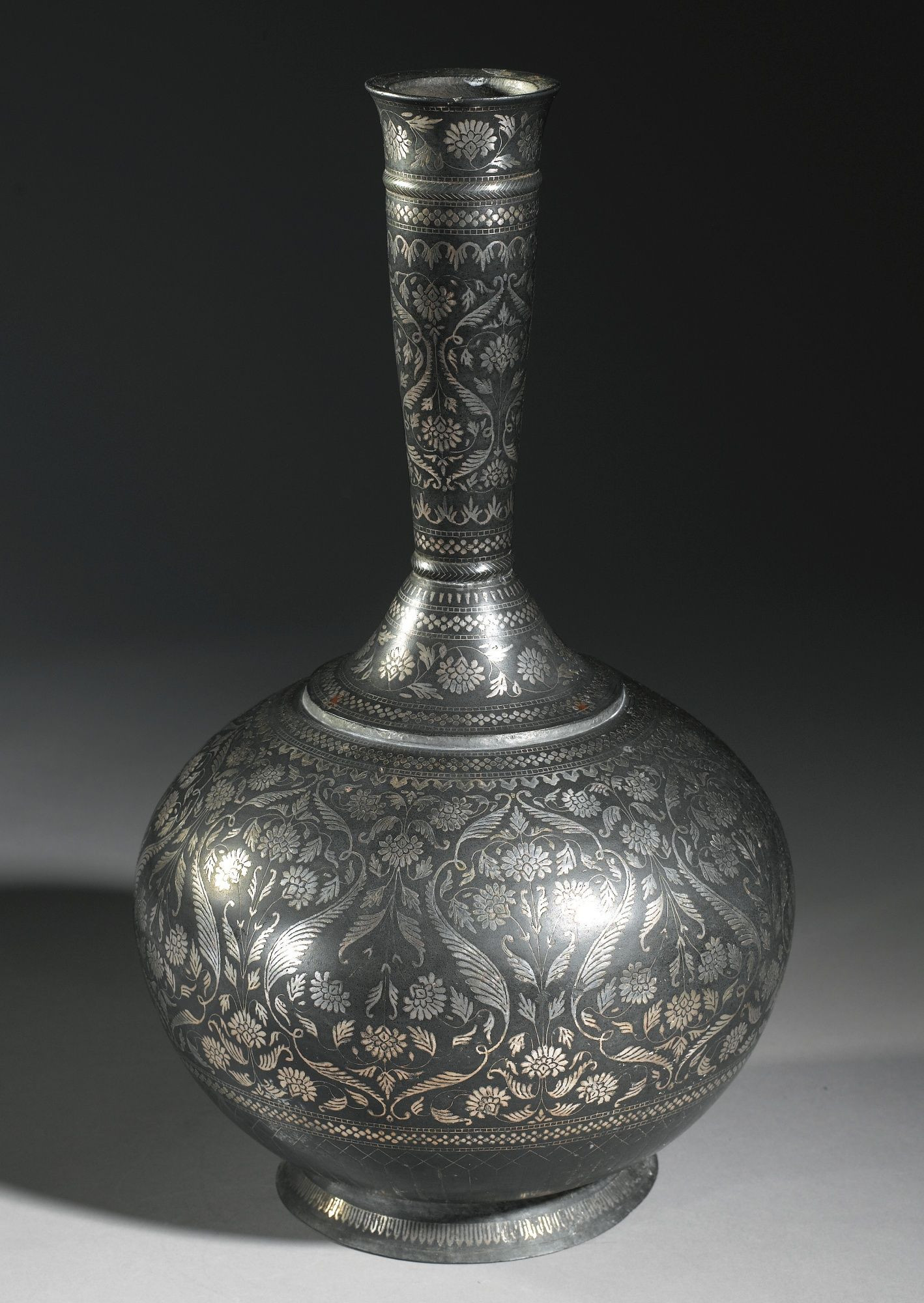 tall slim vases cheap of a monumental bidriware bottle vase india 19th century the globular with a monumental bidriware bottle vase india 19th century the globular body on a thin everted foot with a tall slender neck widening towards the mouth