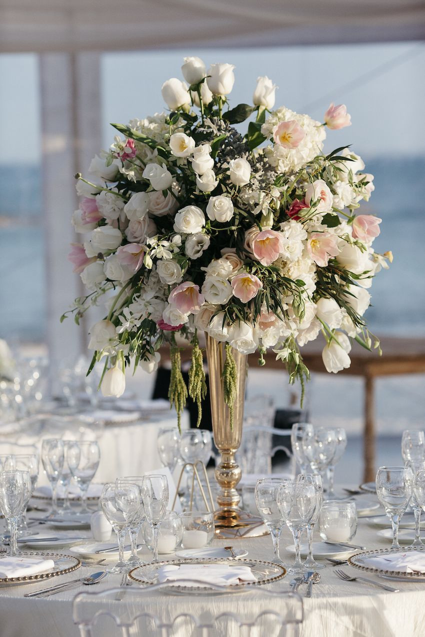 25 Amazing Trumpet Vase Centerpiece Ideas 2024 free download trumpet vase centerpiece ideas of elegant beachside destination wedding in playa del carmen mexico inside a burst of vanilla roses orchids and hydrangeas were accented by blush tulips and