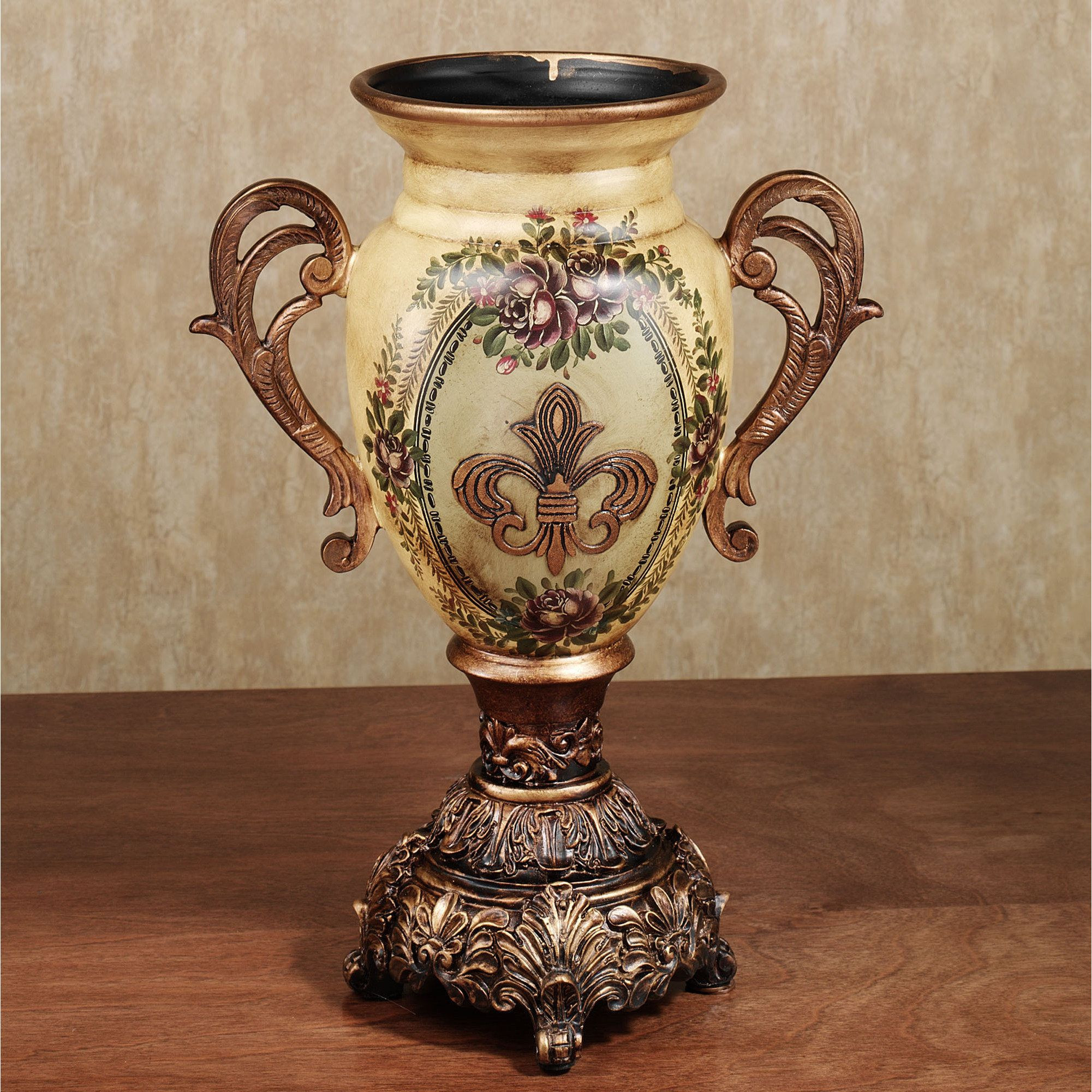16 Fabulous Tuscan Ceramic Vases 2024 free download tuscan ceramic vases of floral fleur de lis table vase home decor decorative bowls pertaining to floral fleur de lis table vase