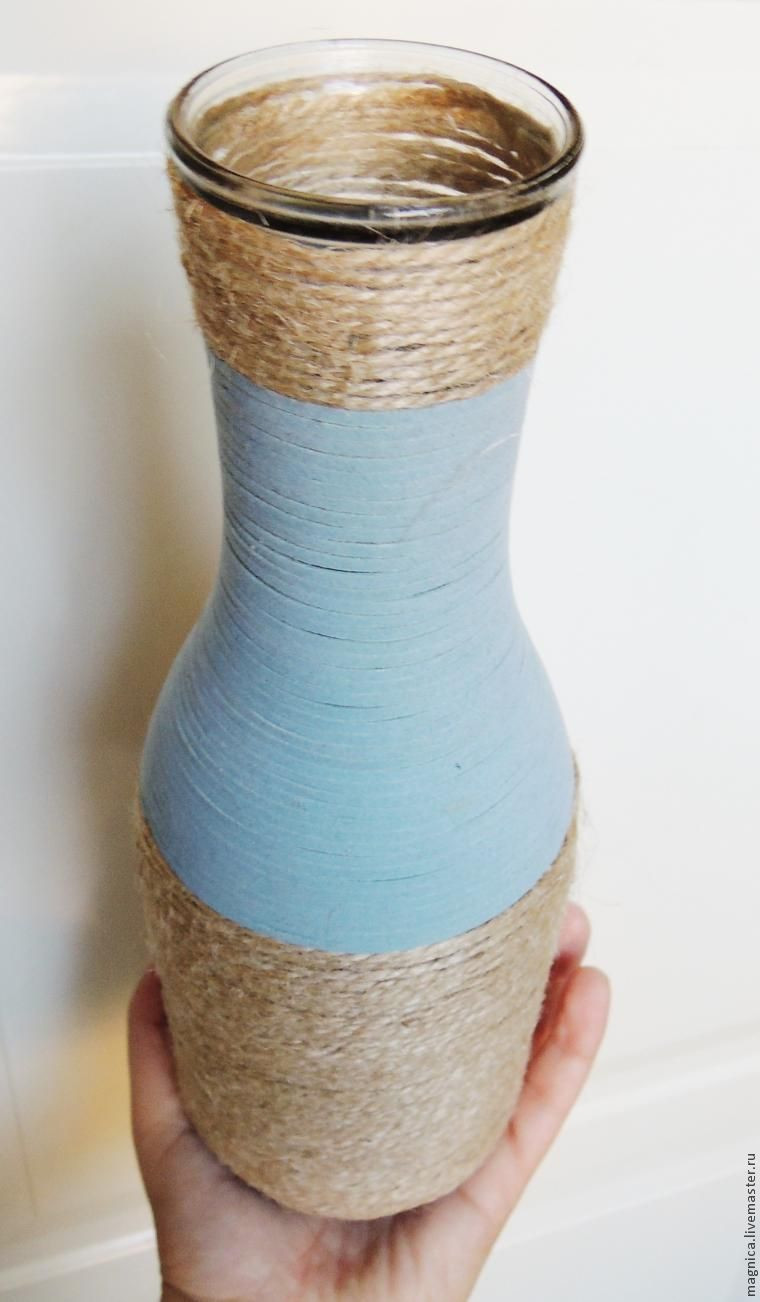 29 attractive Twine Wrapped Vase 2024 free download twine wrapped vase of how to make a vase out of a bottle livemaster with and decorate the vase the way you want i made it this way