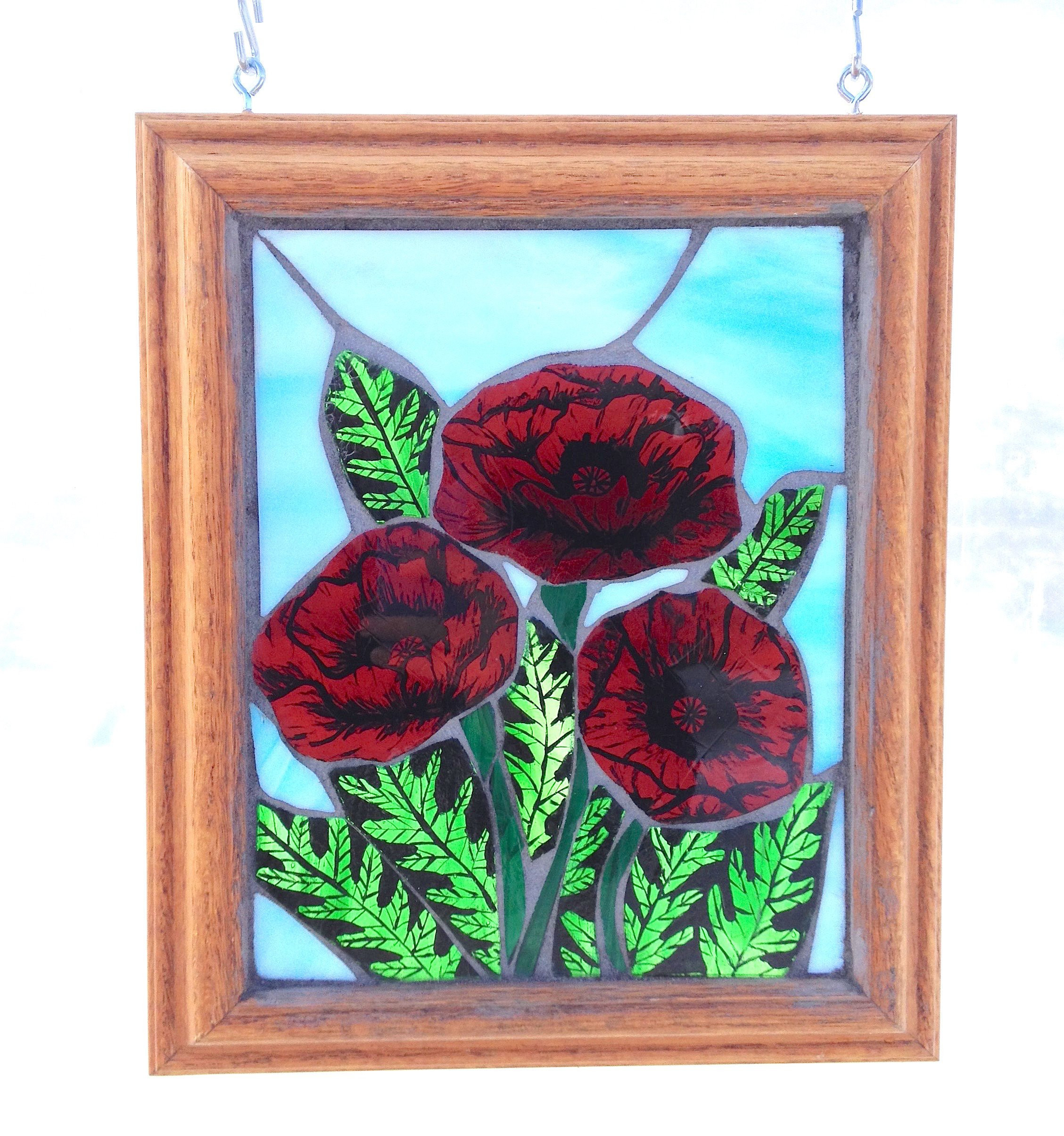 29 Fantastic Van Gogh Poppies Vase 2024 free download van gogh poppies vase of stained glass red poppy hand painted mosaic panel for window etsy in dc29fc294c28ezoom