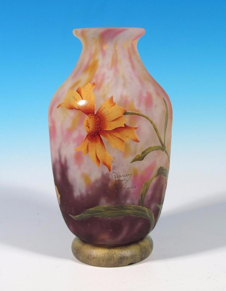 vase daum nancy france of daum freres nancy france sunflower cameo nouveau antique art glass with previous