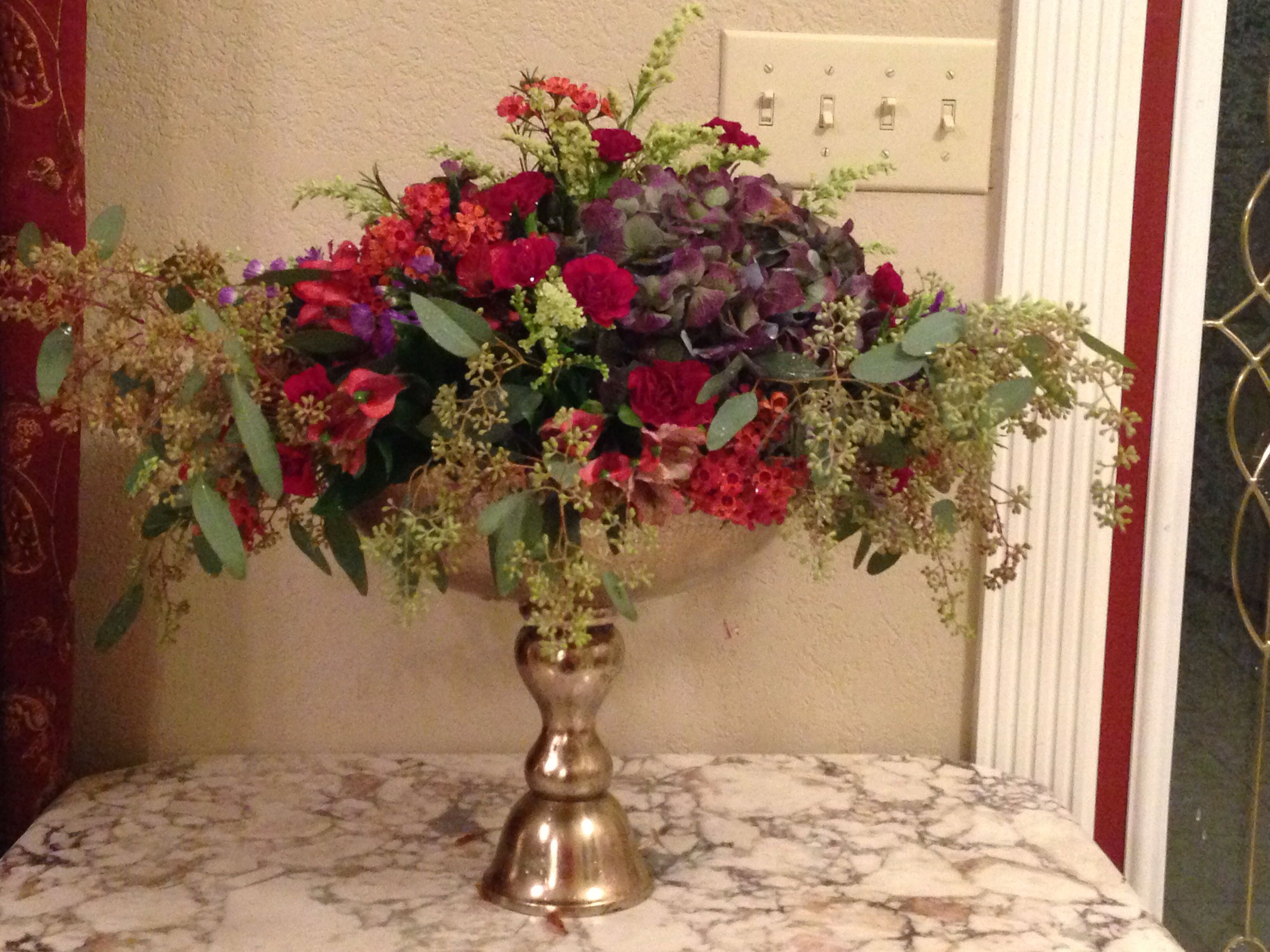 vase rentals los angeles of jewel tone floral design in gold compote by suebee floral design and with jewel tone floral design in gold compote by suebee floral design and rentals