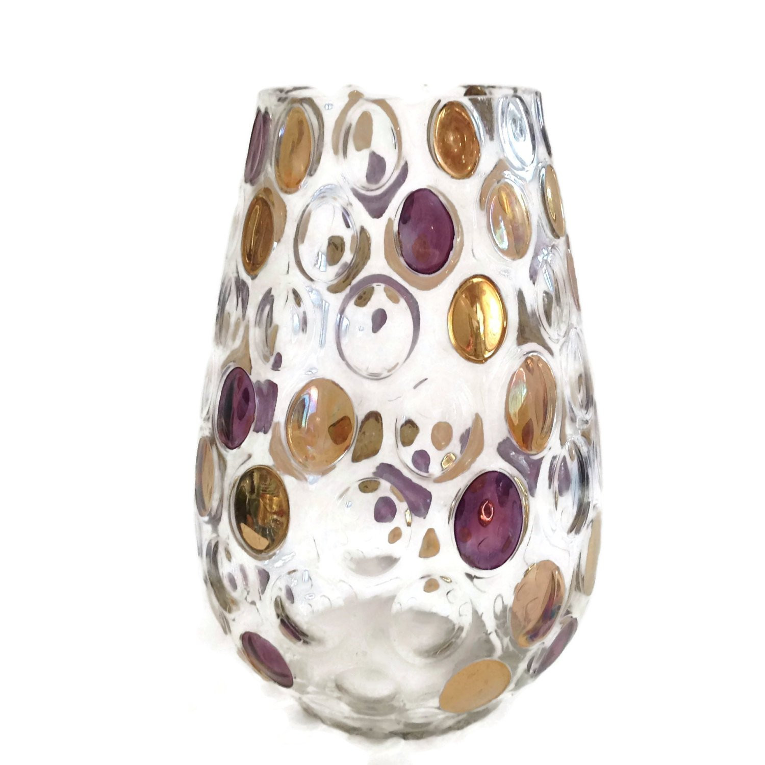 13 Lovable Vintage Czech Glass Vase 2024 free download vintage czech glass vase of vintage mid century modern purple gold dot vase borske sklo in dc29fc294c28ezoom