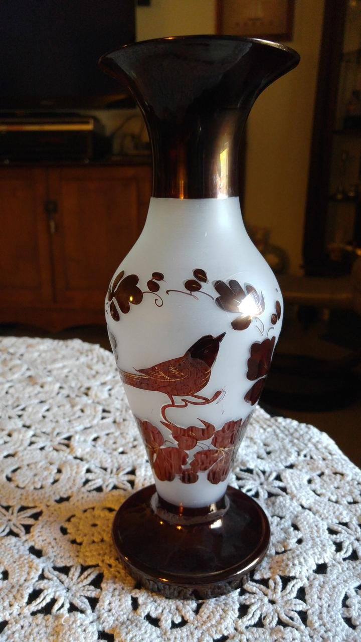 vintage frosted glass vase of czech red glass vase bohemian glass with red bird and vine etsy with dzoom