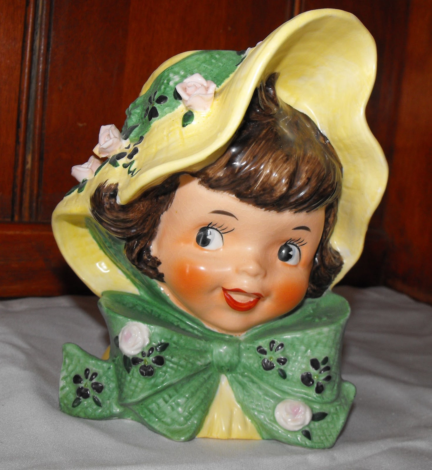 vintage napco lady head vase of a vintage green head vases for sunbonnet girl head vase was my first and remains in my collection