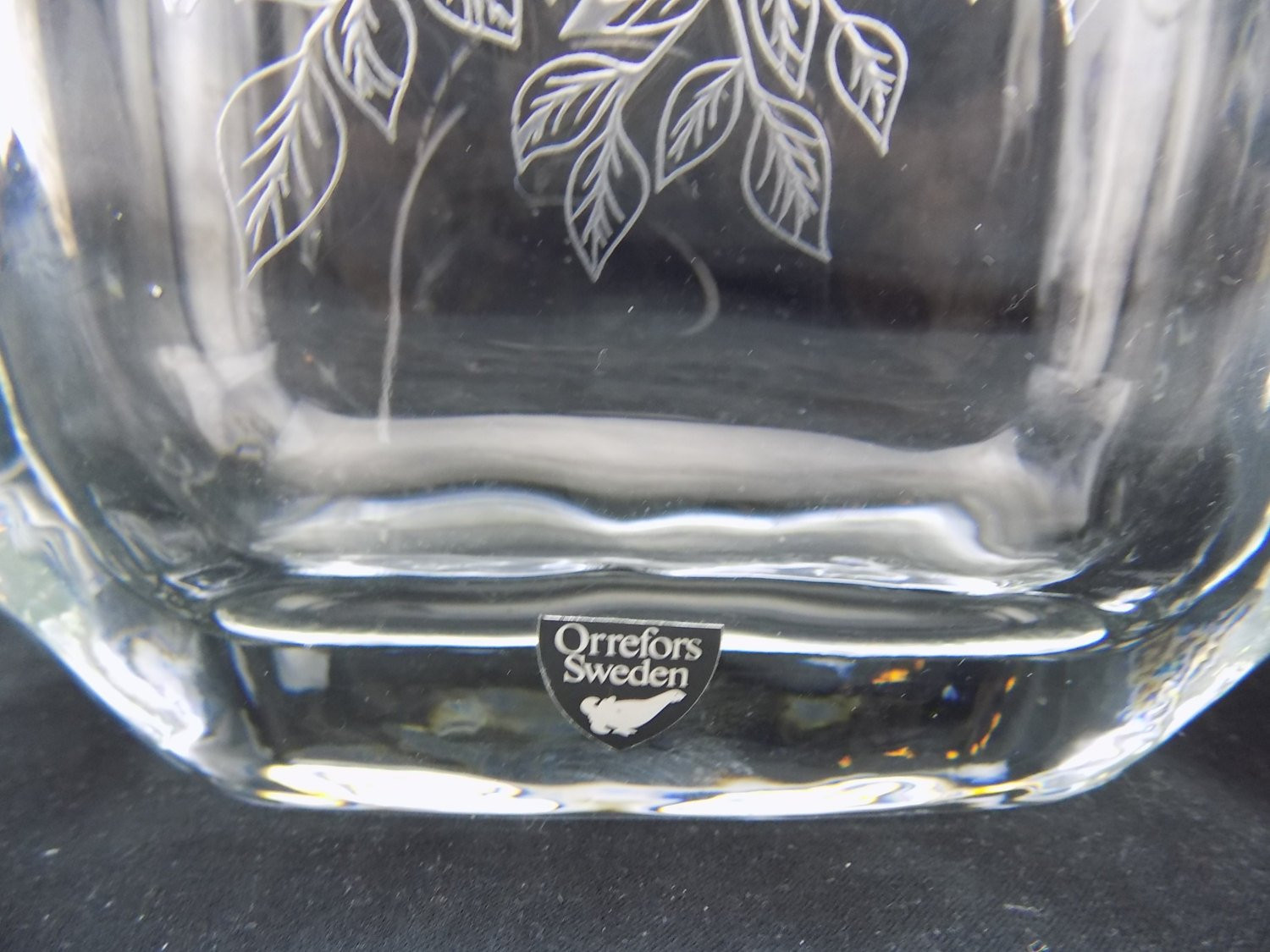 Vintage orrefors Crystal Vase Of orrefors Sweden Crystal Engraved Vase Loving Birds In Tree Etsy Throughout Image 2