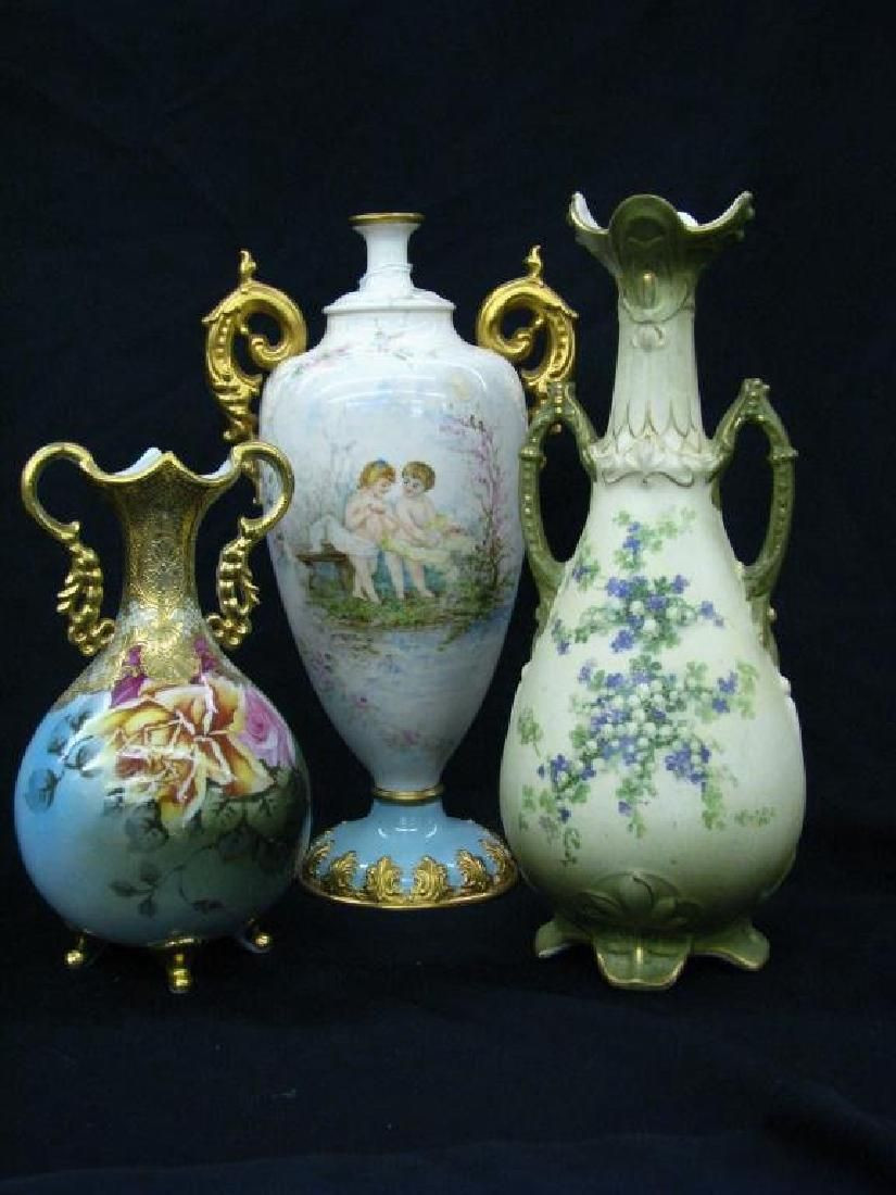 22 Cute Vintage Porcelain Vases 2024 free download vintage porcelain vases of tres vasos de porcelana decorados belleek alta parian pertaining to three decorated porcelain vases on liveauctioneers