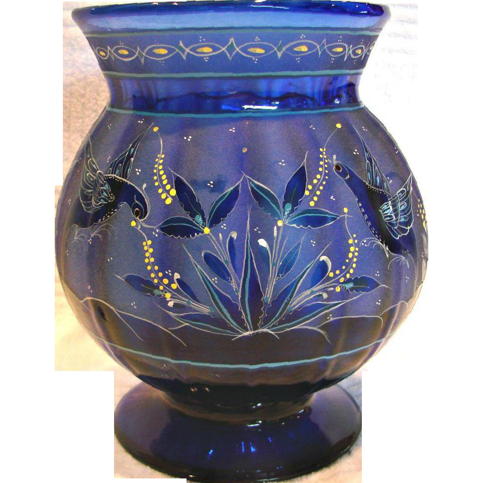 vintage pressed glass vase of english 8 cobalt blue paneled art glass vase intricate design with english 8 cobalt blue paneled art glass vase intricate design flying darcys antique treasures ruby lane