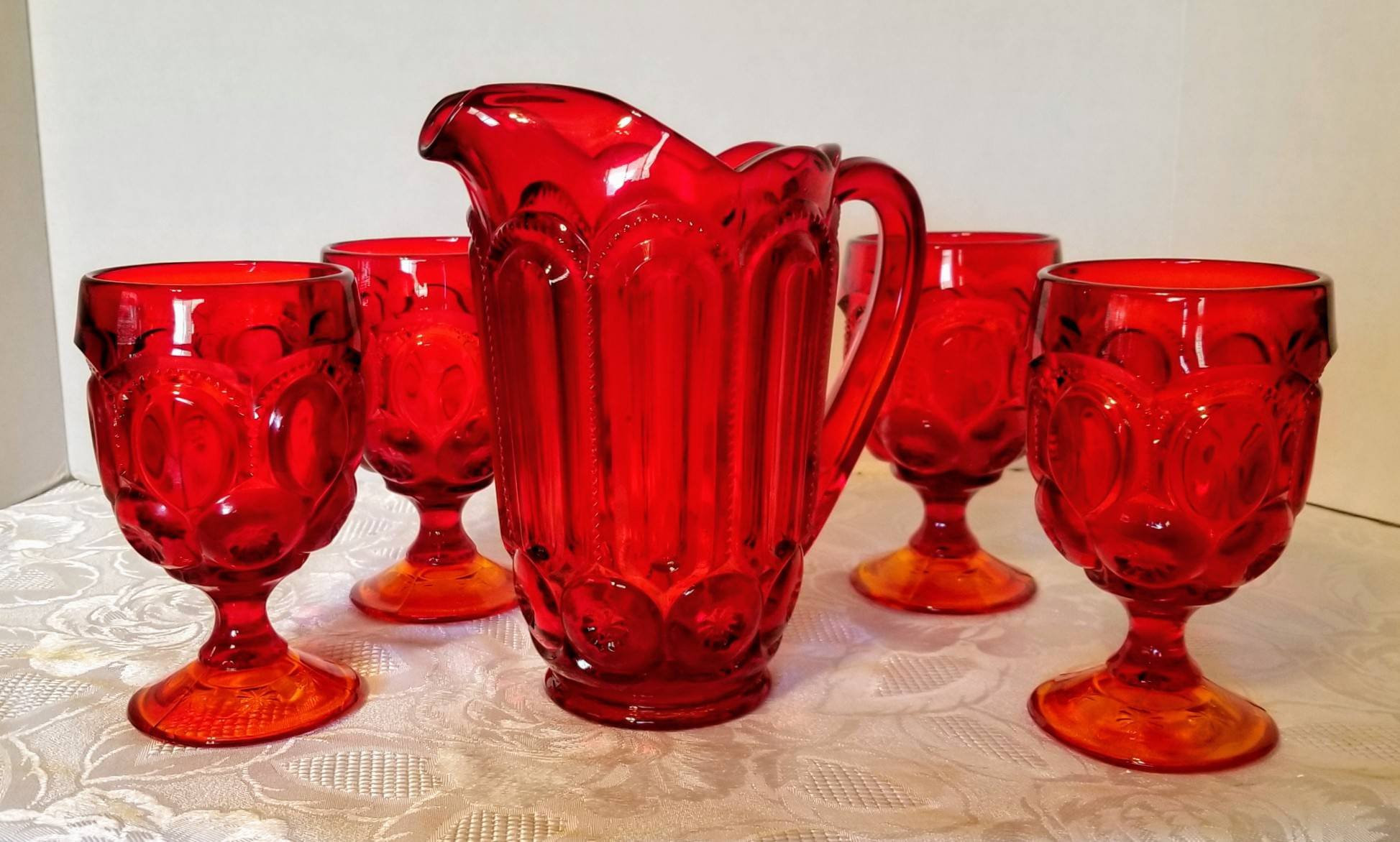 17 Elegant Vintage Pressed Glass Vase 2024 free download vintage pressed glass vase of l e smith ruby red amberina moon and stars 32oz pitcher and etsy regarding image 0