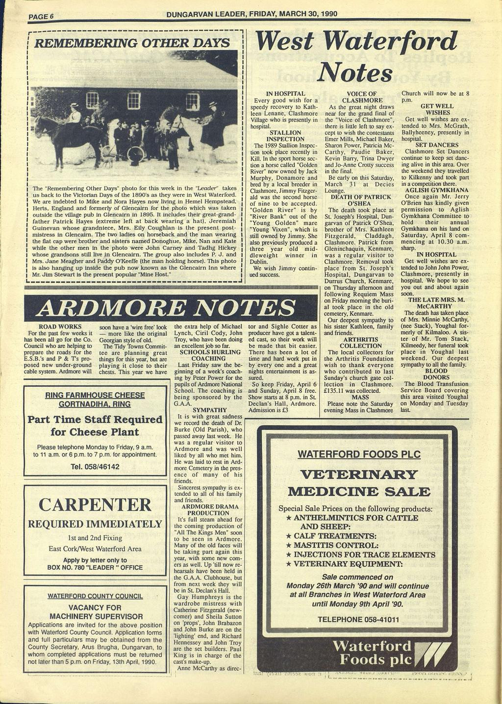 18 Fashionable Waterford 10 Inch Vase 2024 free download waterford 10 inch vase of dungarvan header and southern democrat friday march 30 pdf inside dungarvan leader fridayjanuary261990 page 6 remembering other days west waterford notes