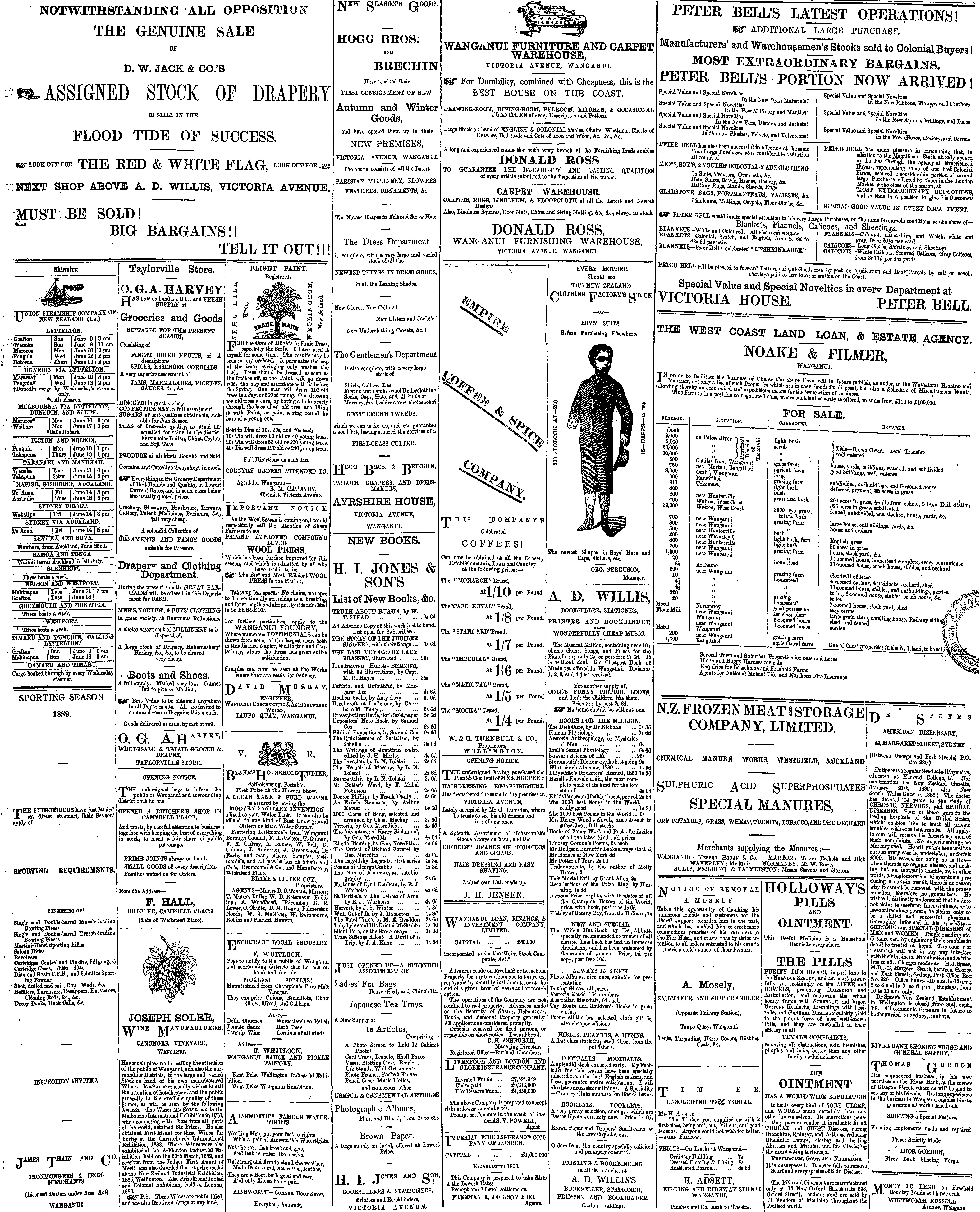 western boot vase of papers past page 1 advertisements column 1 wanganui herald 1889 in notwithsgdandina all oppositioxv s godg 0d peter bells latest operations the genuine sale w additionalsgb purchasf of huuix ukub