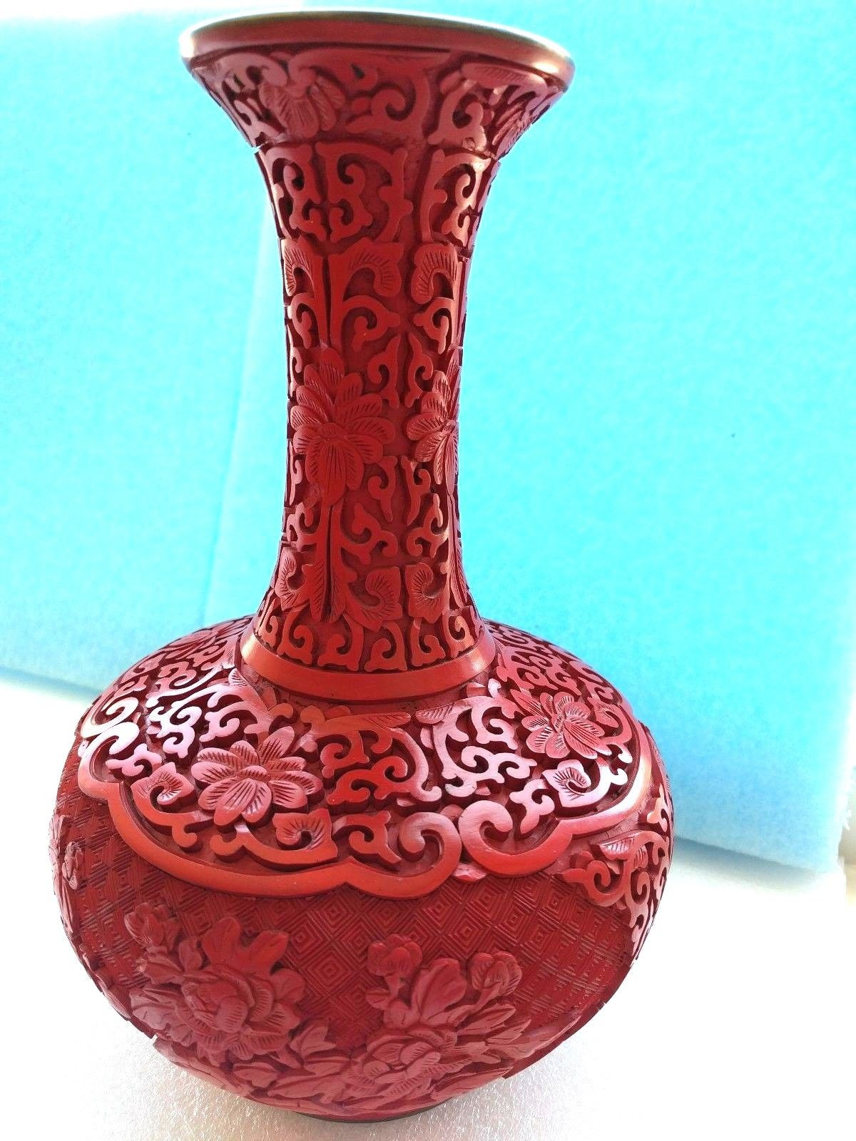 20 Wonderful White Cinnabar Vase 2024 free download white cinnabar vase of vintage antique red carved cinnabar blue enamel bronze vase 9 1 2 throughout 1 of 7 see more