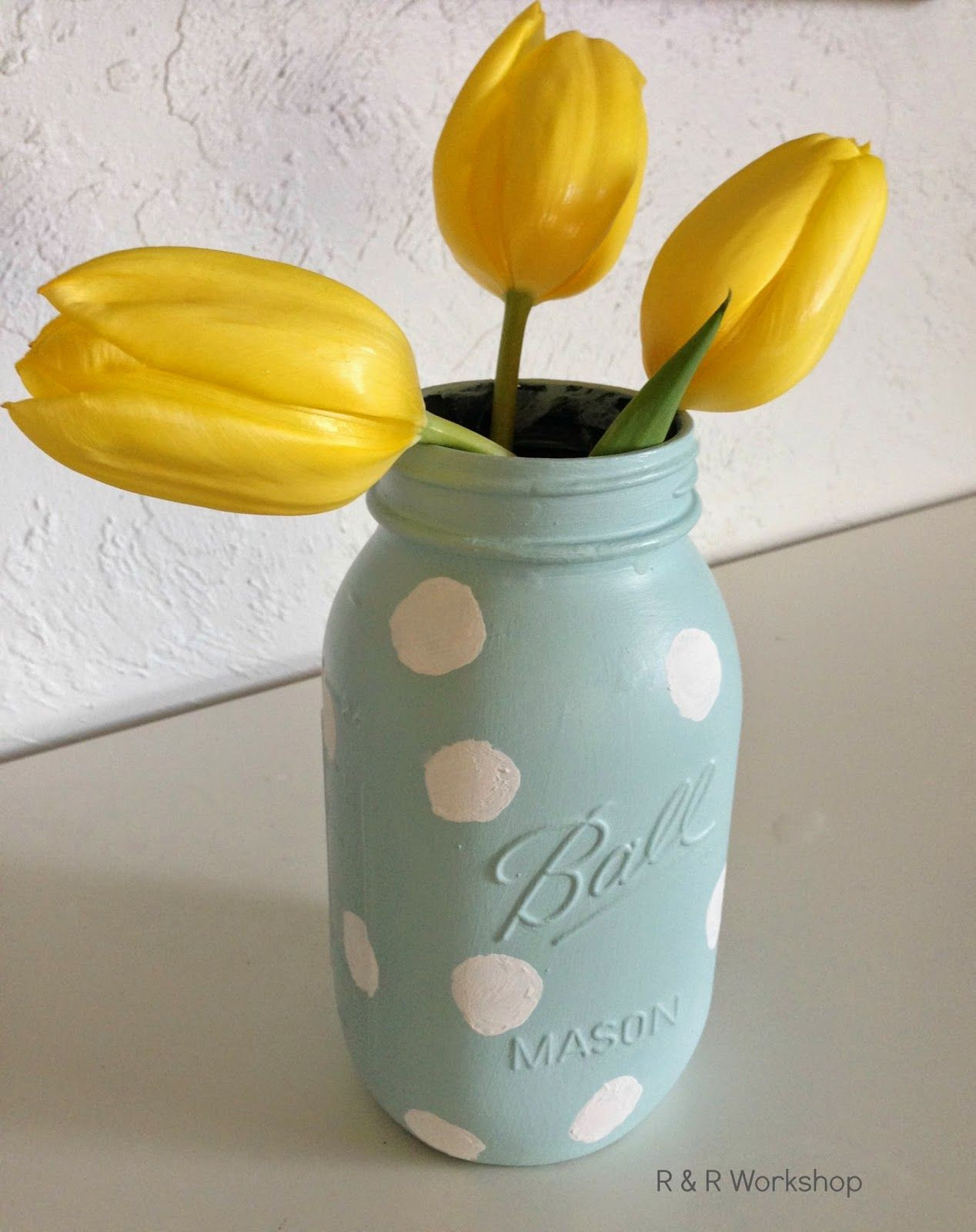 yellow polka dot vase of home decor polka dot vase mason jar idea pinterest for 101 things to do with a mason jar crafts and diys